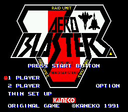 Aero Blasters (Japan) Title Screen